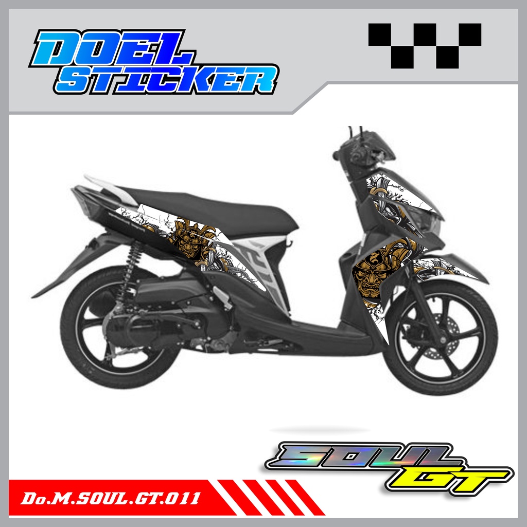 Sticker Striping Yamaha MIO SOUL GT List Variasi Hologram , Crome Doel 011