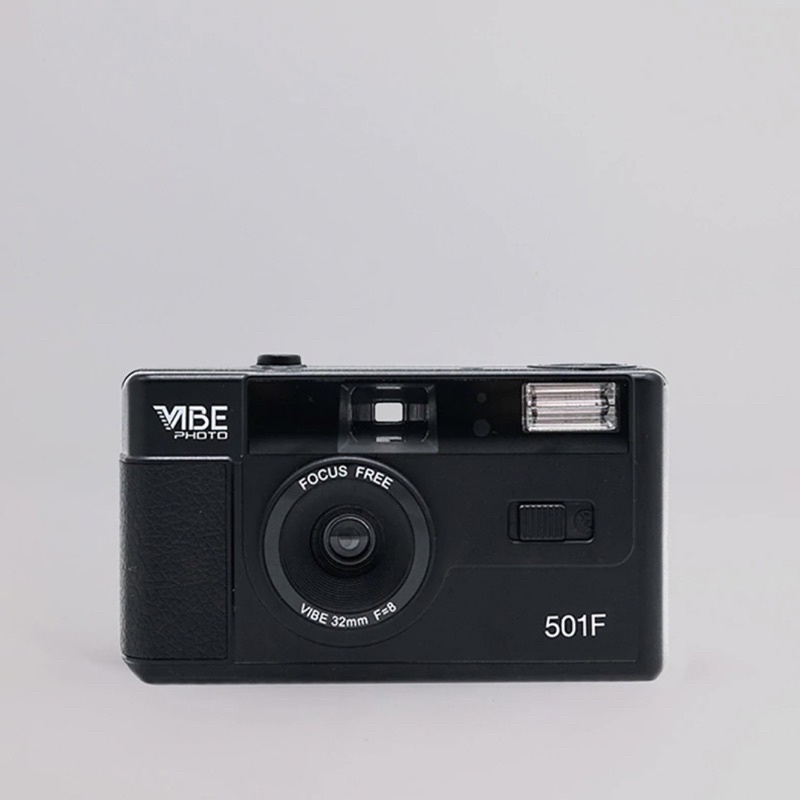 (ORIGINAL) Vibe Photo 501F Retro 35mm Reusable Film Camera-Classic Black