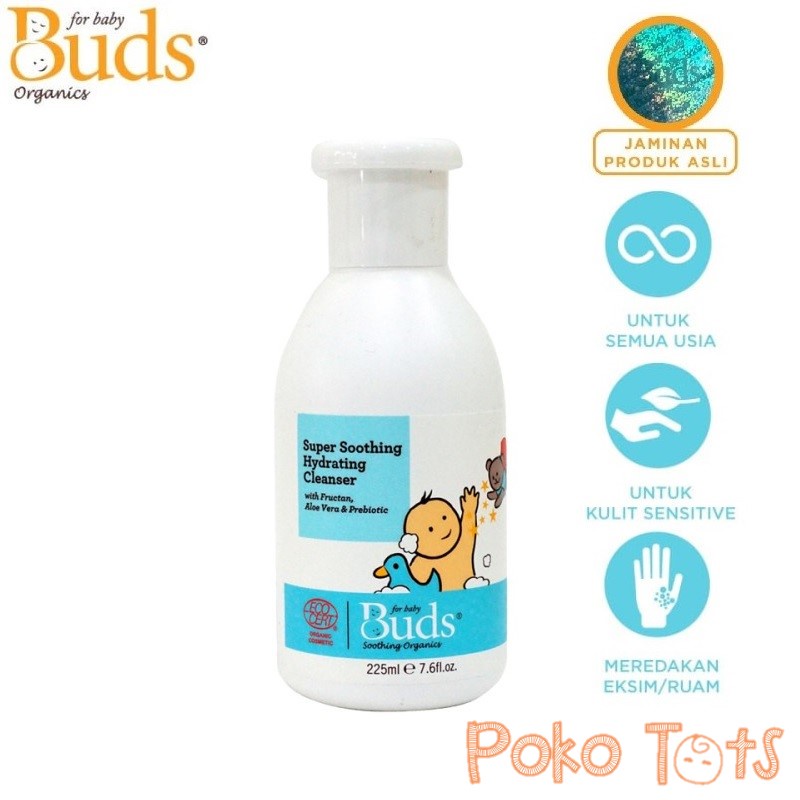 Buds Organics Super Soothing Hydrating Cleanser 225ml Sabun &amp; Shampoo Bayi Kulit Sensitif BSO Soothing Organic WHS