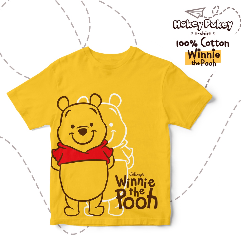 Baju Kaos T Shirt Anak Laki Laki Perempuan Katun Combed Motif Winnie the Pooh