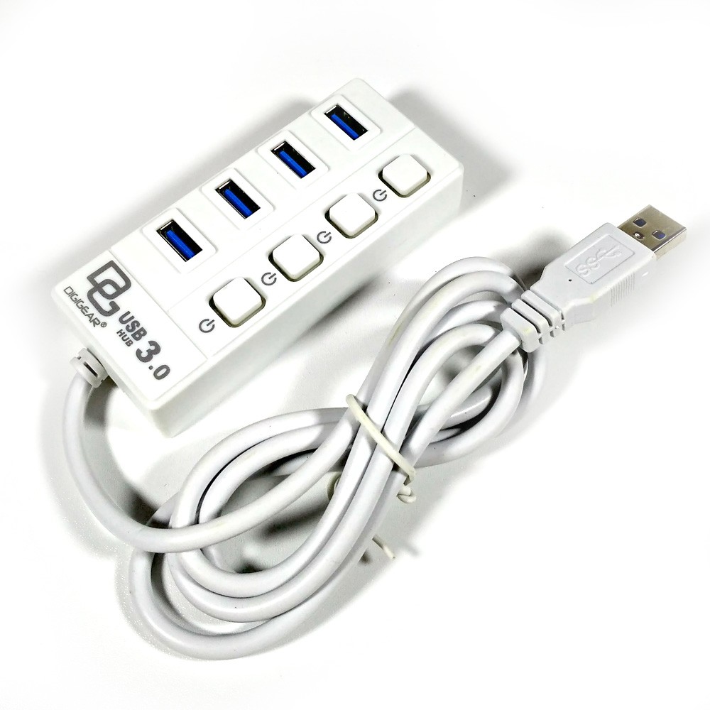 Digigear USB HUB 4 Port Kabel 1.2 meter on/off - USB 3.0