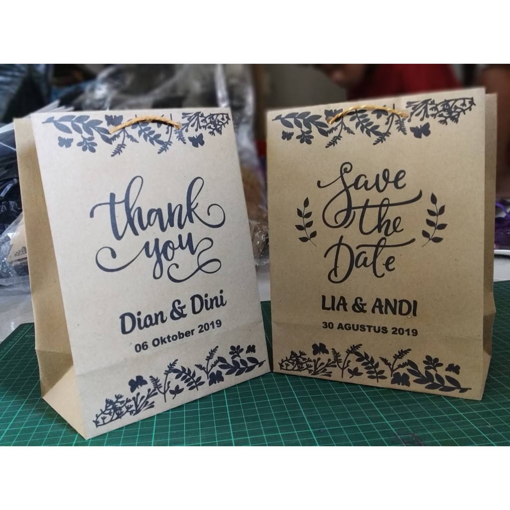 

Paperbag craft coklat sablon uk 18x6x23