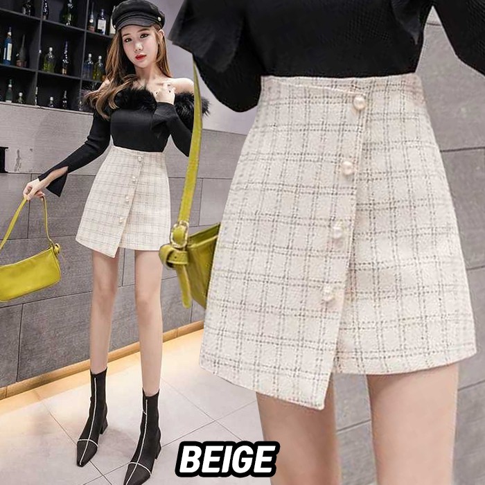 8937 Nayoung Tweed Skirt/Rok Autumn/Rok Pendek/Rok kerja / Roktweed/Rok Korea Skirt