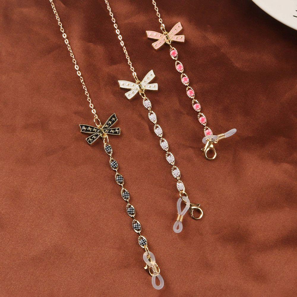 R-bunga Rantai Kacamata Wanita Jewlery Eyewear Accessories Diamond Bow-knot Holder Cord