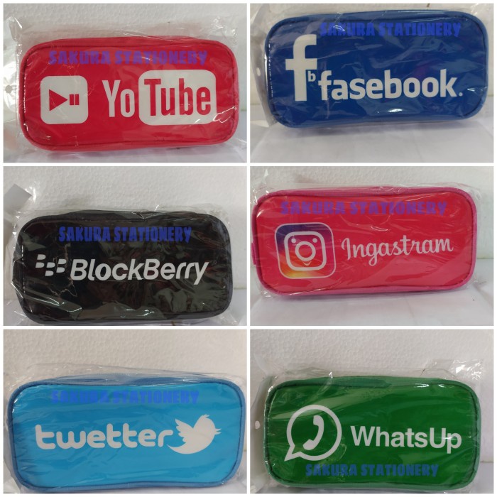 

Wow Kotak Pensil Kain Sosial Media Murah