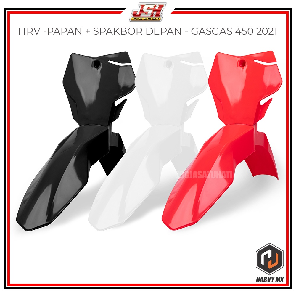 Paket Spakbor Depan Papan Nomor Model GASGAS 450 2021 Harvy MX HRV Sparkboard Slebor Plat Nomer Univ