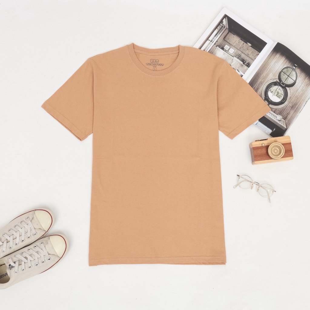 [LANGSUNG DARI PABRIK] Kaos Polos cotton combed 24s / ONECK / unisex / tangan pendek / baju pria-CAMEL