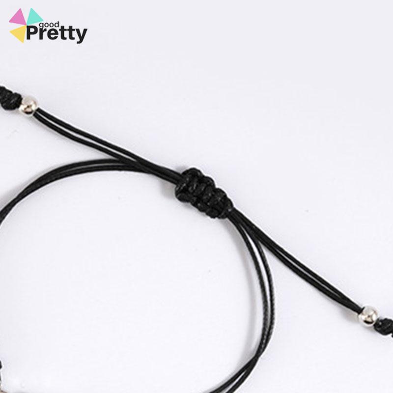 2 Pcs Fashion Ganda Bentuk Hati Gelang Adjustable Tenun Wanita Pria Gelang Pasangan Hadiah Perhiasan Aksesoris - PD