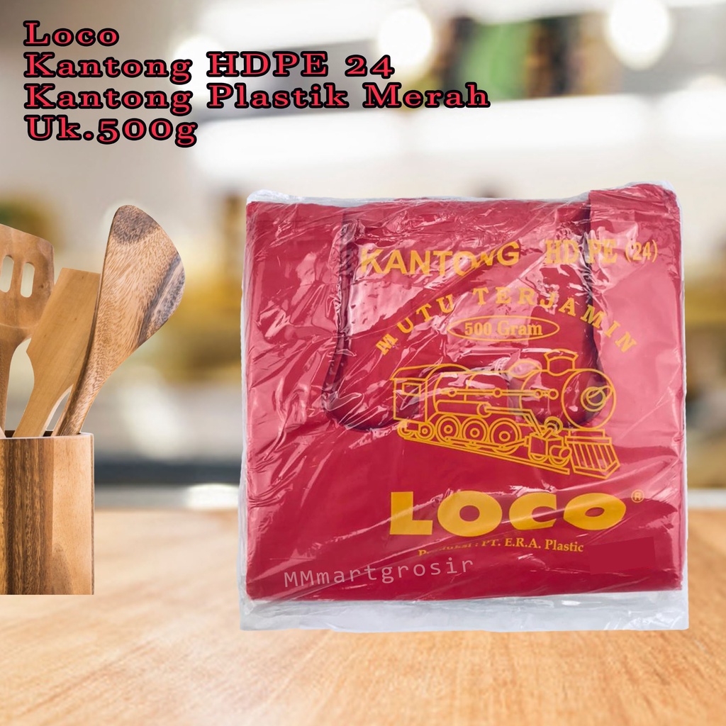 Loco / Kantong HDPE 24 / Kantong Plastik Merah / 500g