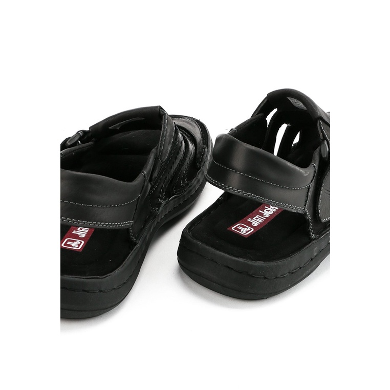 SANDAL CASUAL JIM JOKER PRIA ORIGINAL SLINGBACK KULIT HITAM JJ07