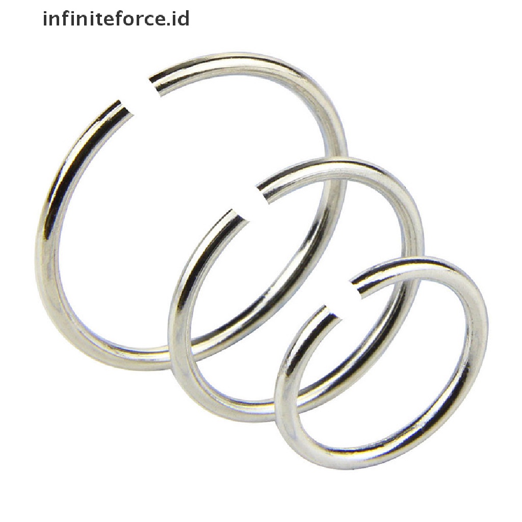 14pcs / Set Cincin Hoop Tindik Tubuh Hidung Bahan Stainless Steel