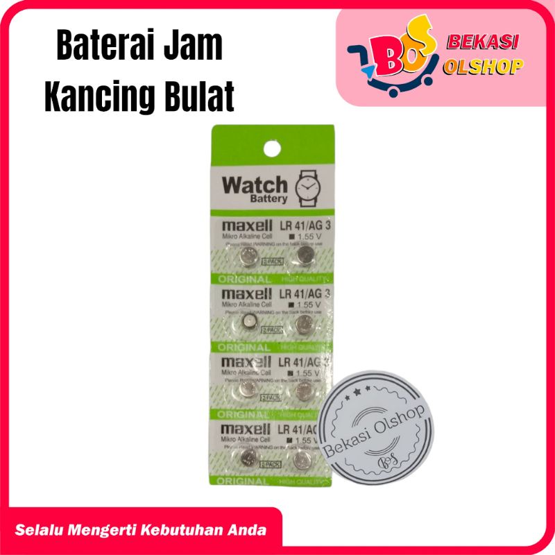 Baterai Jam Kancing Bulat AG3/LR41/AG3/SR41