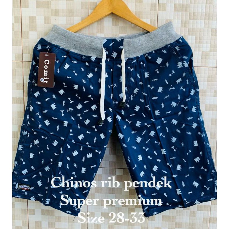 Celana Chinos Motif /Chinos Pendek /Chinos Rip Pendek
