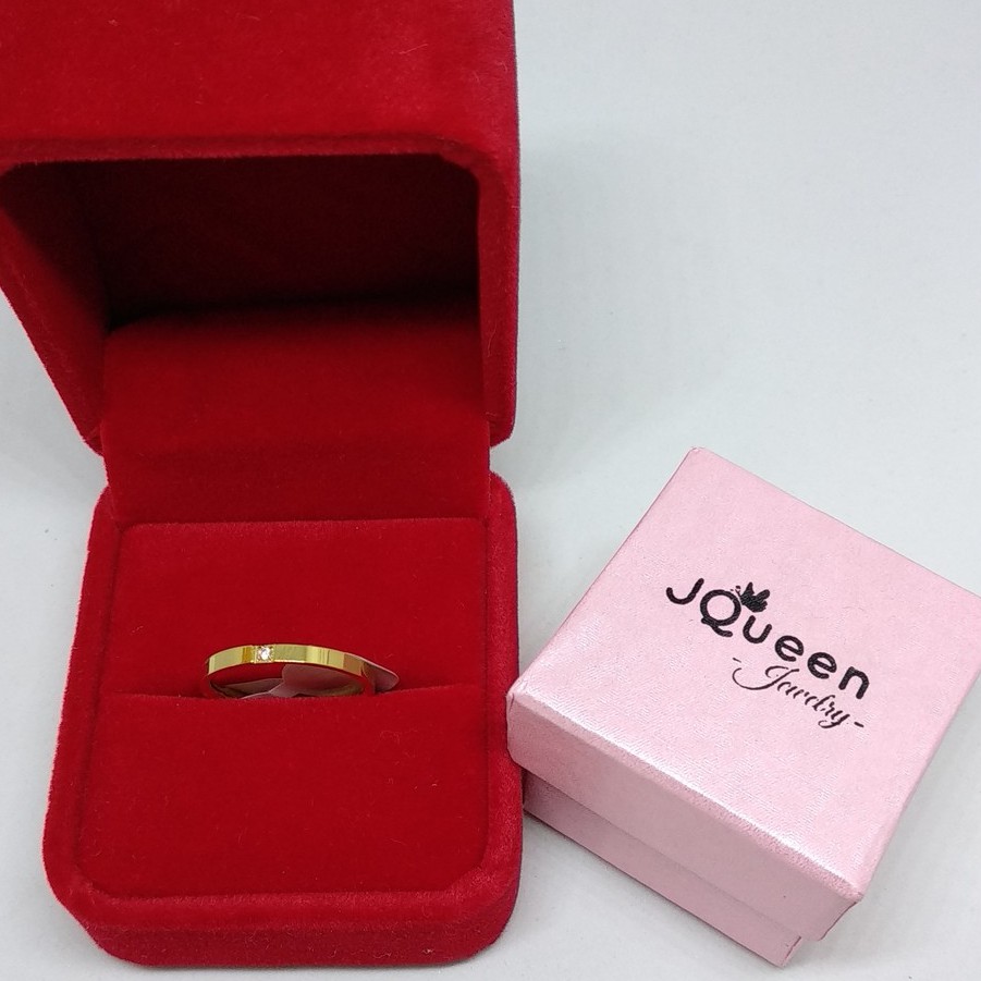 Cincin Titanium Mini Korea Wanita Fashion CK003 warna gold elegant simple warna gold