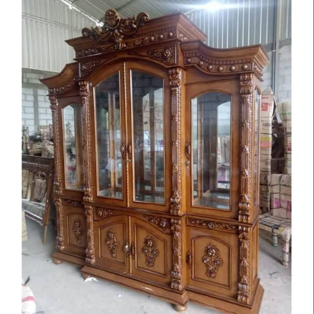 Lemari Hias Jati Jepara I Lemari Pajangan Jati I Lemari Hias Jati Ukir Jepara