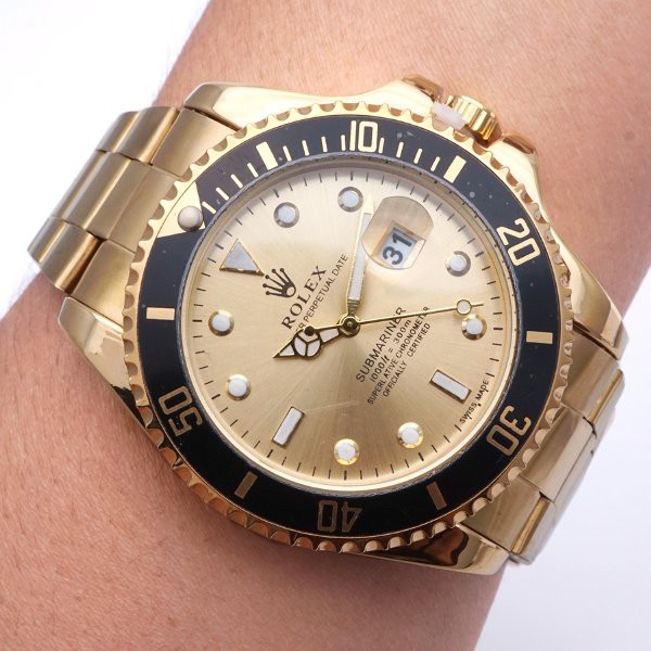 BARU Jam Tangan Pria Rolex Submariner 6008 Rantai Gold - hargajam cowok murah