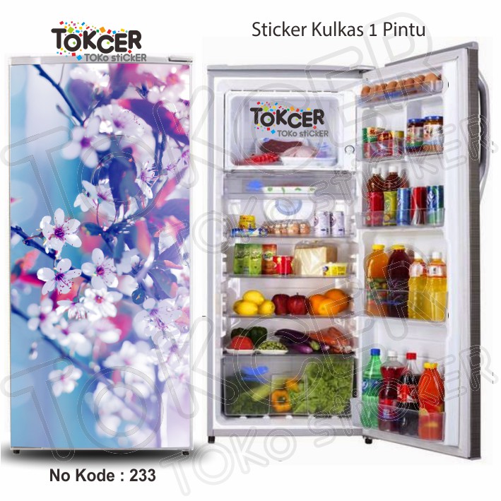 Variasi Stiker Kulkas 1 dan 2 Pintu Bunga