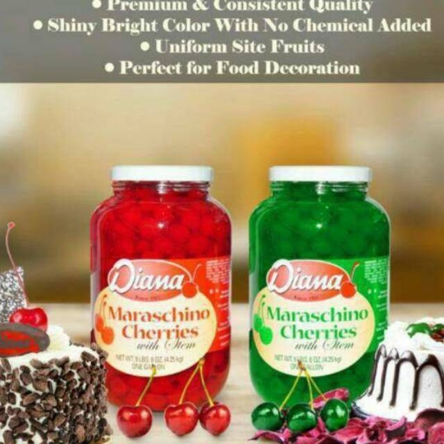 

Cherry Tangkai Cery Tangkai Garnish Merah - Hijau Hiasan Kue 50gr