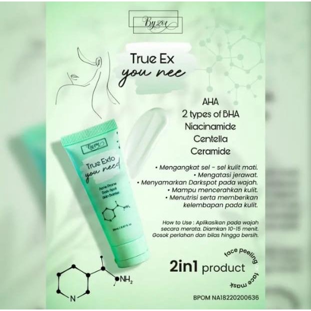 Byzoe True Exfo you Need for Acne Prone Dark spot Skinbarrier Halal BPOM