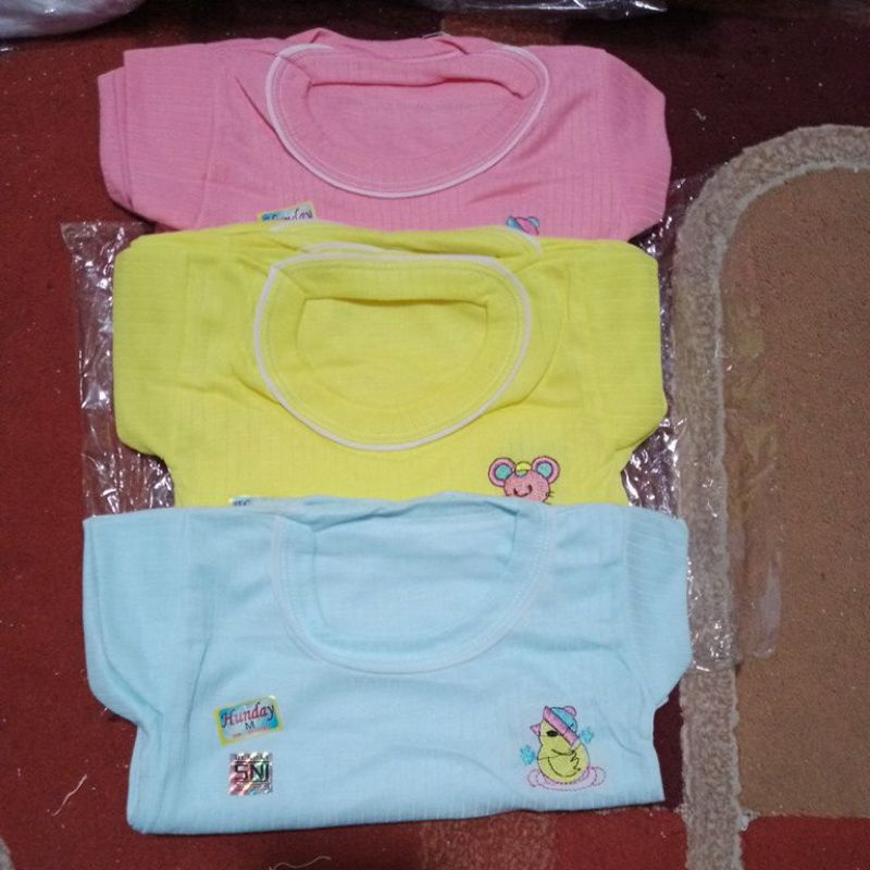 HUNDAY 3PC  Kaos Oblong Bayi  Murah Meriah  Umur 1Tahunan SNI