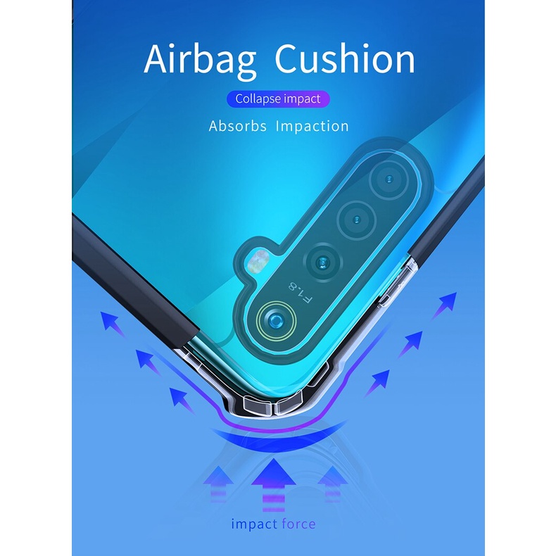 Case REALME 5 Armor Fusion Transparent Casing Free Skin Carbon 3D