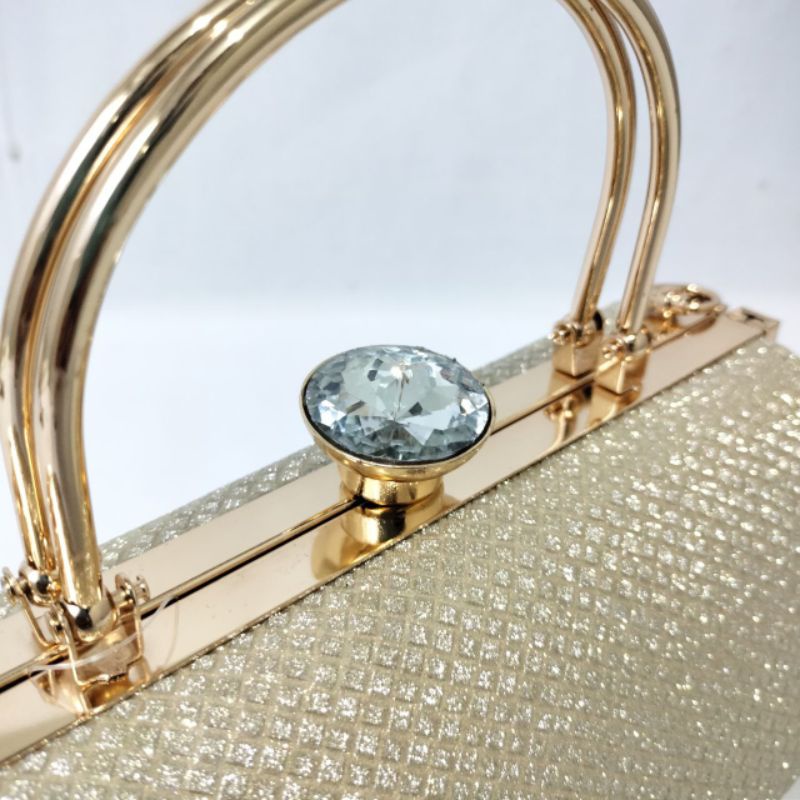 Tas Pesta Farnell Wanita Import Clutch Kondangan Permata Berlian Diamond 18026 Mewah Terbaru!