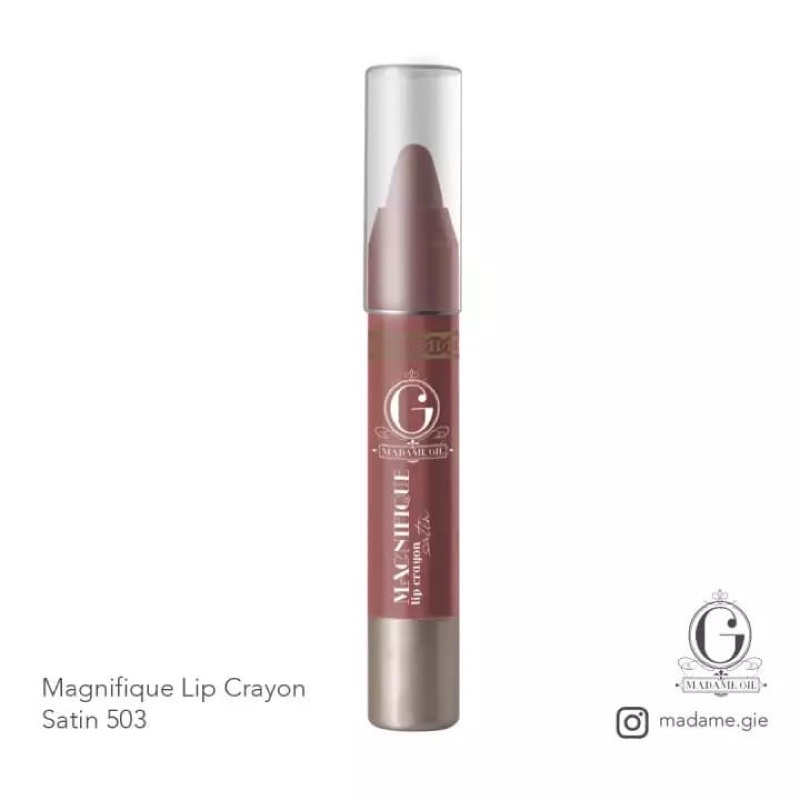 MADAME GIE Magnifique Lip Crayon Satin Indonesia / Primer BB Foundation Loose Powder Lipstick Eyeshadow Blush On Eyeliner Eyebrow Mascara Lipstick Matte Gloss Balm Kutek Facial Wash Toner Essence Serum Sunscreen Moisturizer Cream Mask Masker Lipill Paket