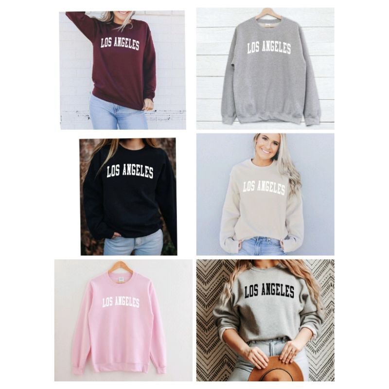 S - XXXXXL(6XL) Sweater LOS ANGELES CALIFORNIA Sweatshirt Loose OVERSIZE BIGSIZE Crewneck LA Jumbo Pria Wanita 5XL 4XL 3XL 2XL XL L M