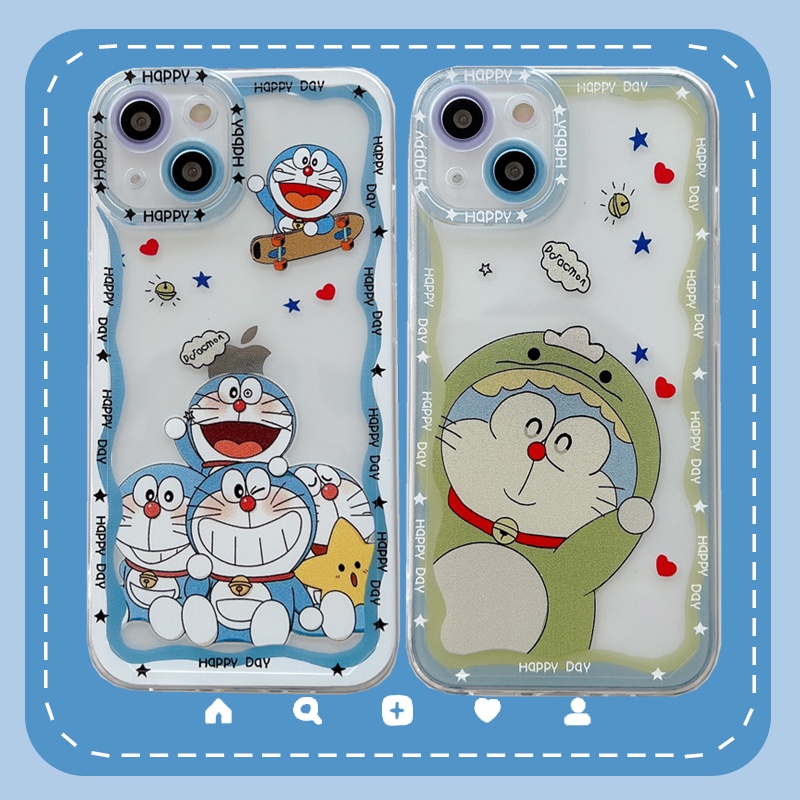 Case Pelindung Lensa Tahan Jatuh Motif Doraemon Untuk iPhone 11 12 13 Pro MAX X XR XSMAX 7 8 Plus