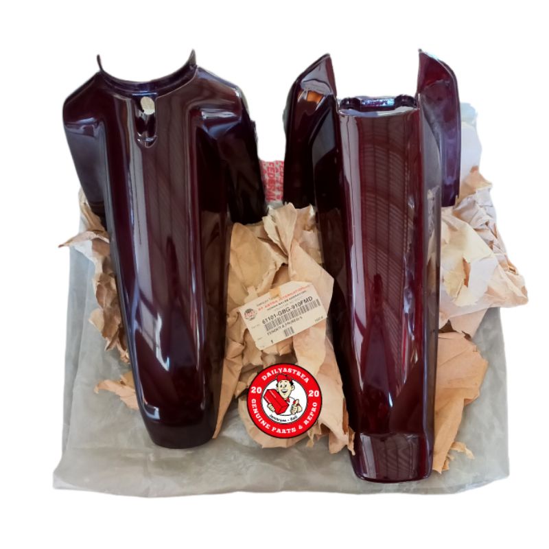 FENDER FR SPAKBOR SLEBOR DEPAN A B MERAH MAROON MARUN HONDA ASTREA GRAND LEGENDA ORIGINAL 61101-GBG-