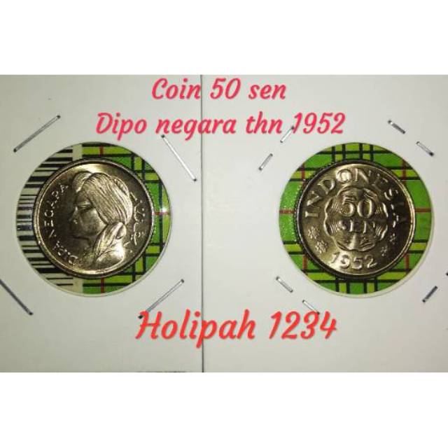Coin 50 sen dipa negara thn 1952