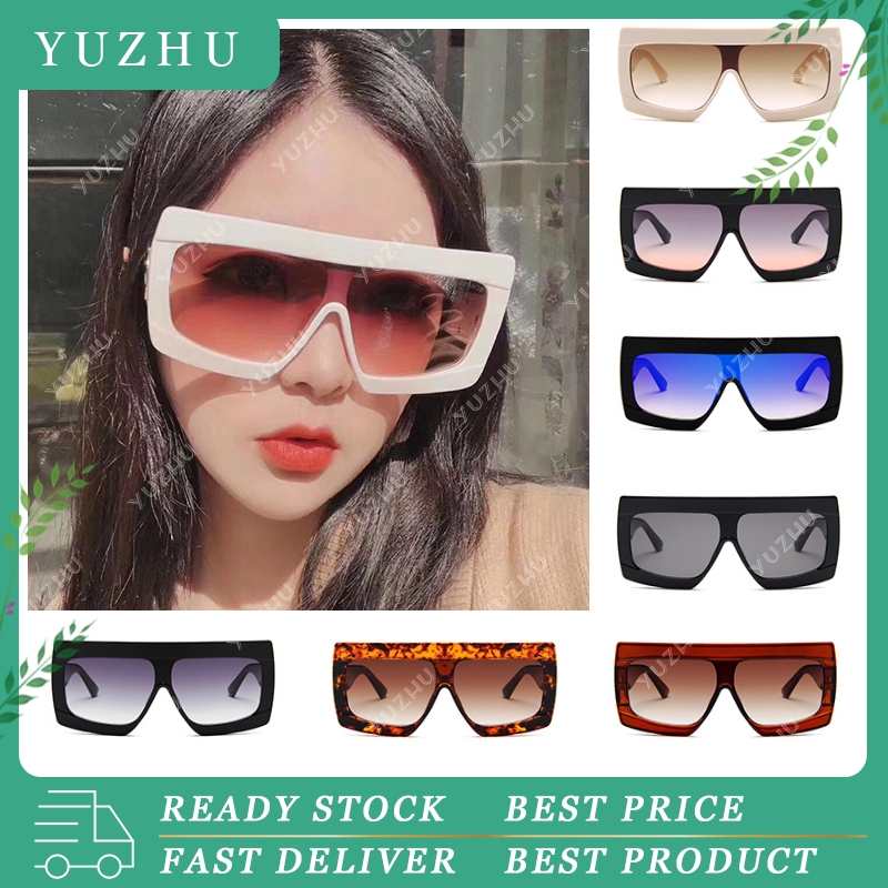 (YUZHU) Ready Stock COD Kacamata Hitam Wanita Kacamata Frame Besar Kacamata Trend Korea