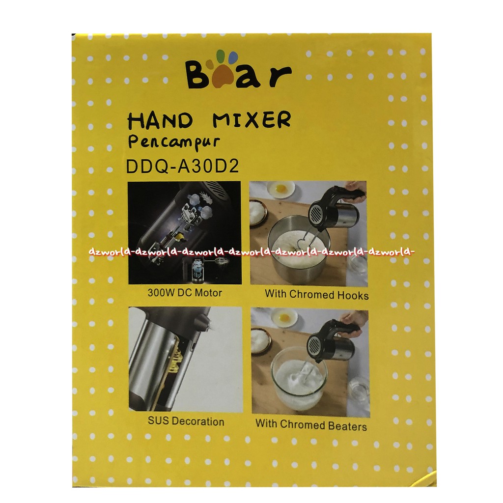 Bear Hand Mixer Alat Mixer Kue Alat pengaduk Adonan Kue Bumbu Grey Abu Abu Mixer Tangan