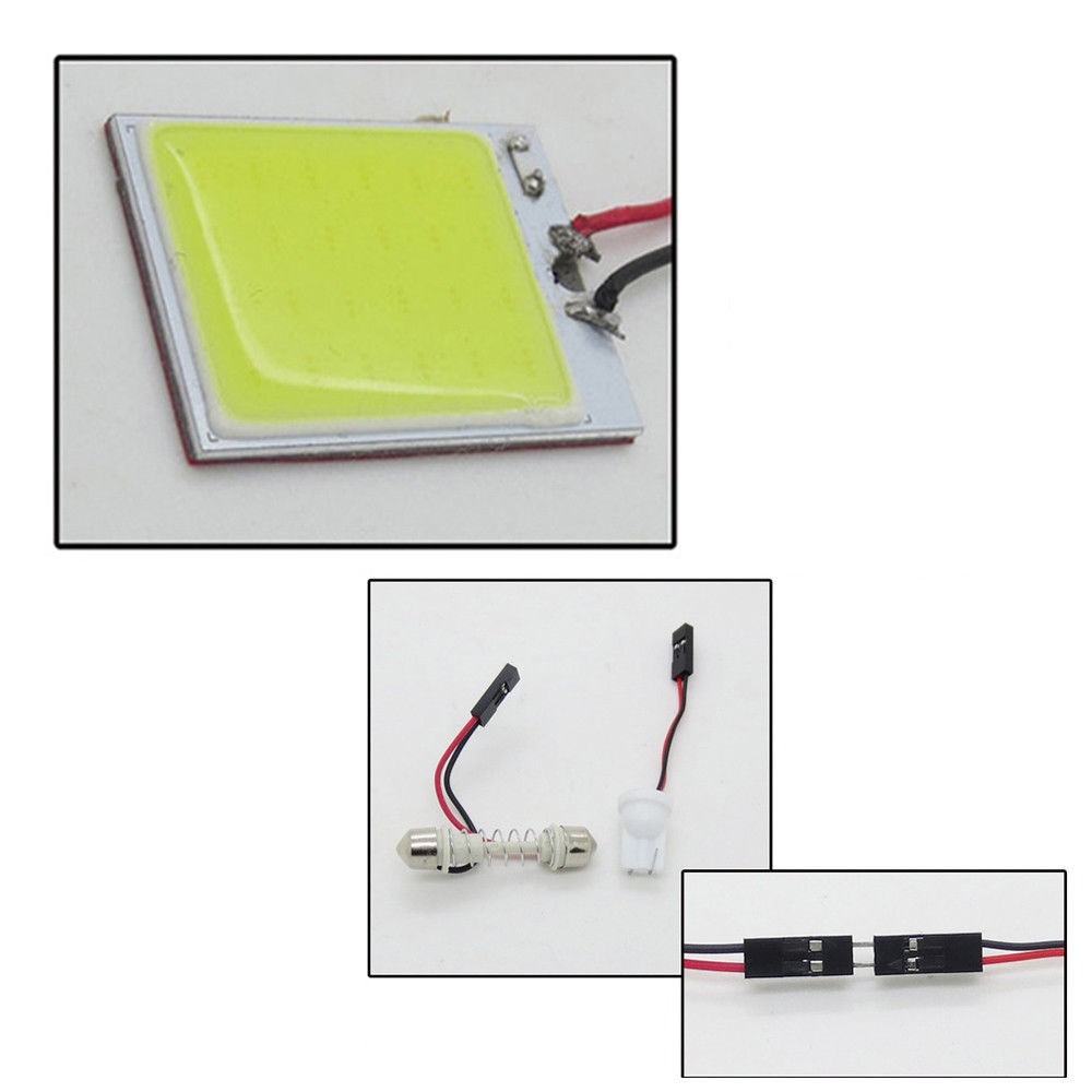 Lampu COB 48-LED SMD T10 4W 12V Warna Putih Untuk Interior Mobil