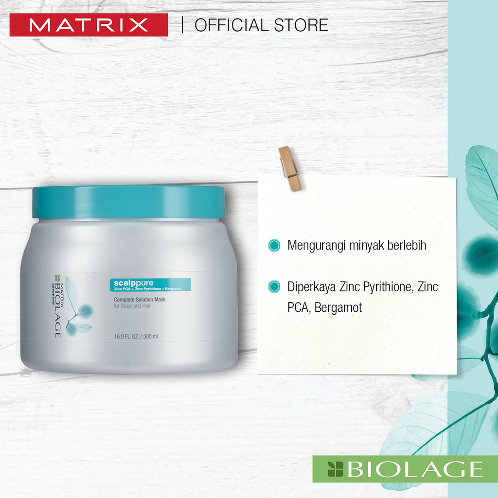 MATRIX Biolage Scalppure Complete Solution Hair Mask - Masker Perawatan Rambut Kulit Kepala Berminyak Anti Ketombe 500 ml