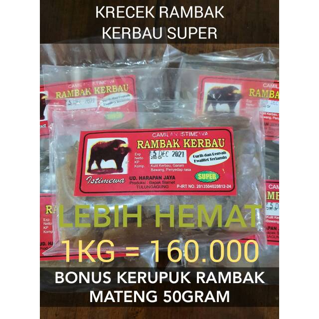 KRECEK RAMBAK KERBAU KERUPUK RAMBAK KERBAU SUPER (1KG)