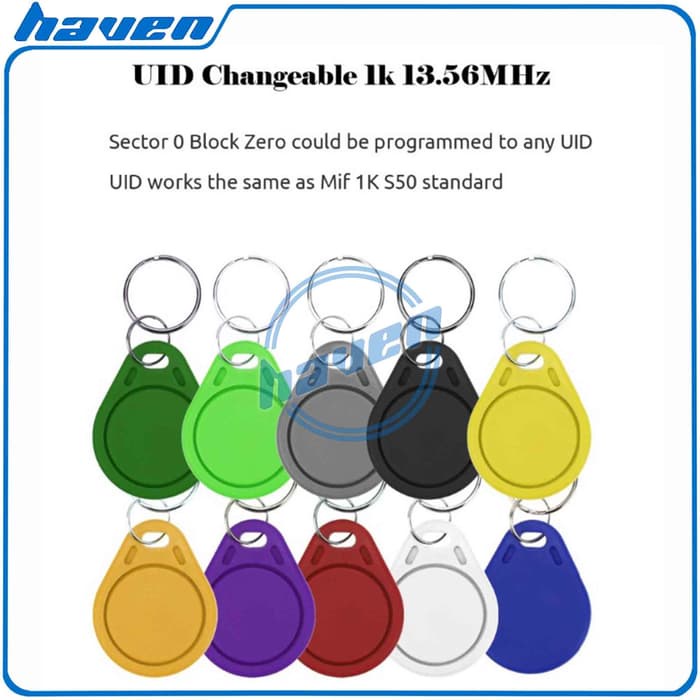 Keyfob UID Writeable RFID 13.56MHz Mifare Classic 1K IC S50 Key Chain