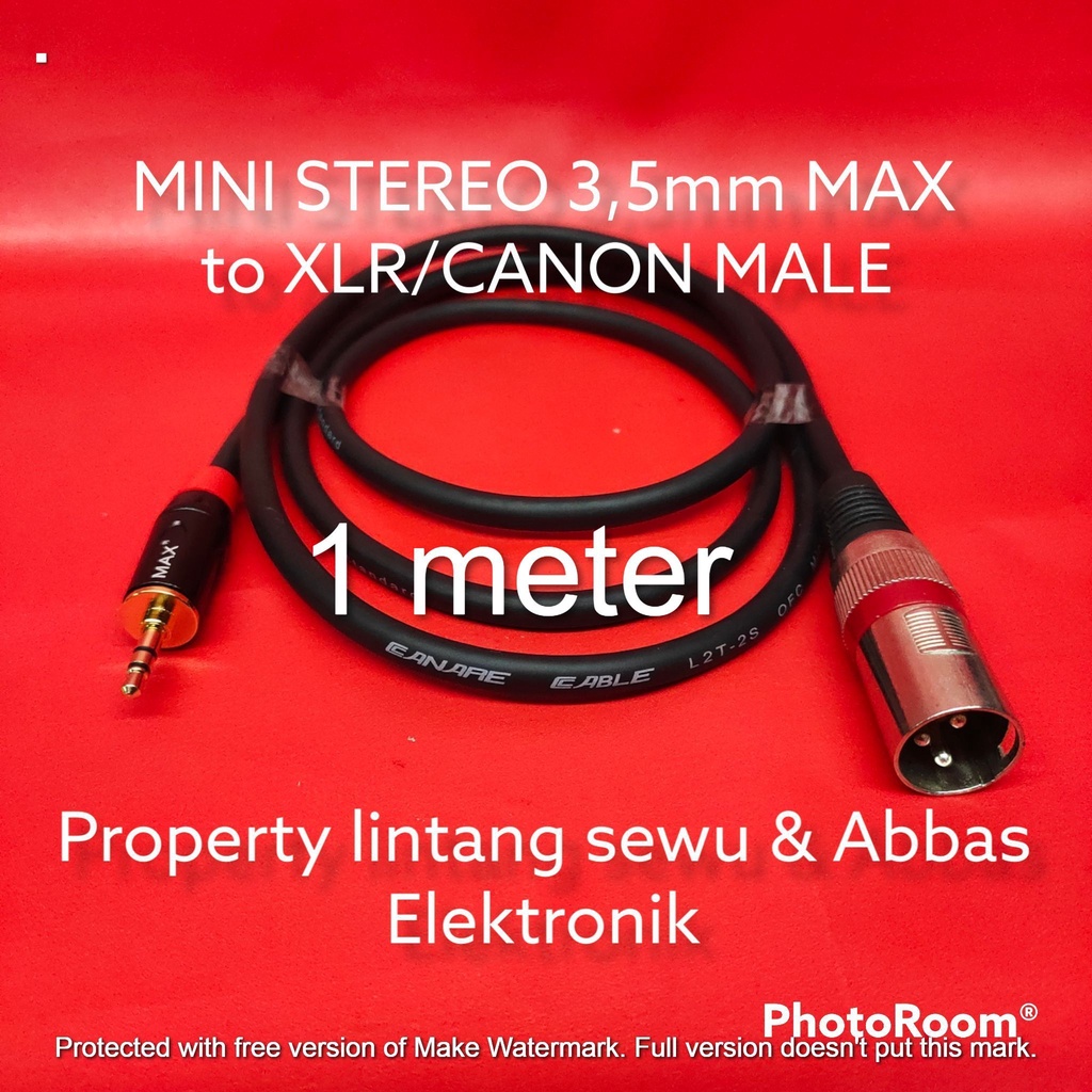 KABEL JEK MINI STEREO MAX TO XLR CANON MALE 1 meter