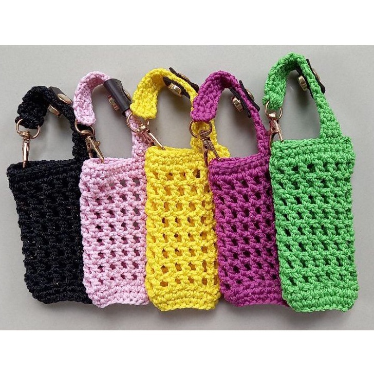 Holder hand sanitizer rajut/pegangan hand sanitizer gantung rajut