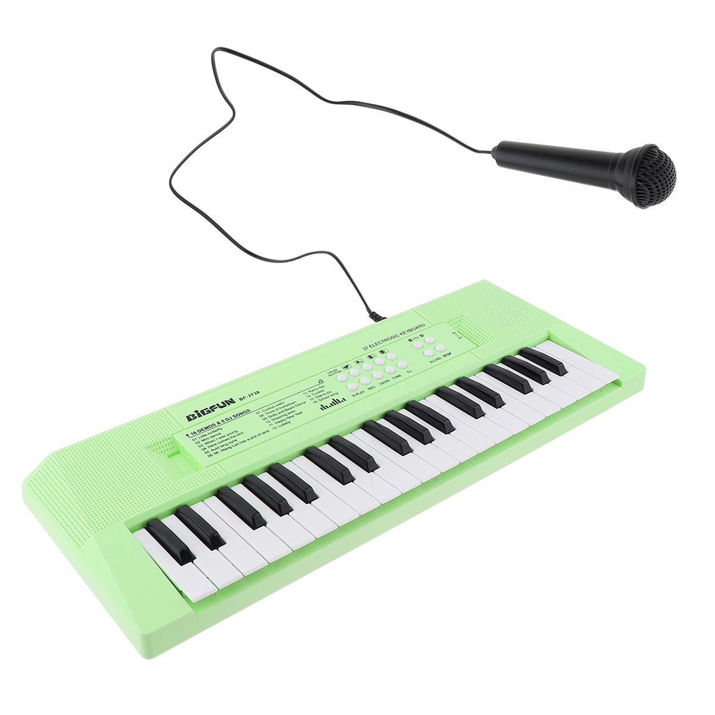 Keyboard Piano Digital Elektronik 37 Kunci 2 Warna Dengan Mikrofon Untuk Hadiah Anak