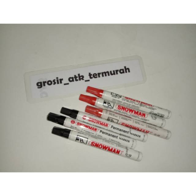 

Spidol snowman permanent warna hitam&merah