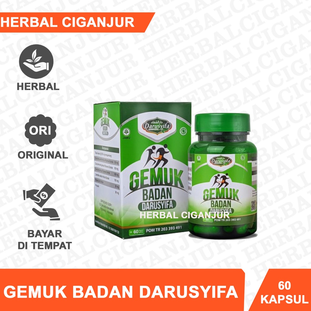 kapsul Gemuk Badan Darusyifa Gemuk Sehat plus Curcuma / Gemuk Badan ( Meningkatkan Nafsu Makan ) Isi 60 Kapsul