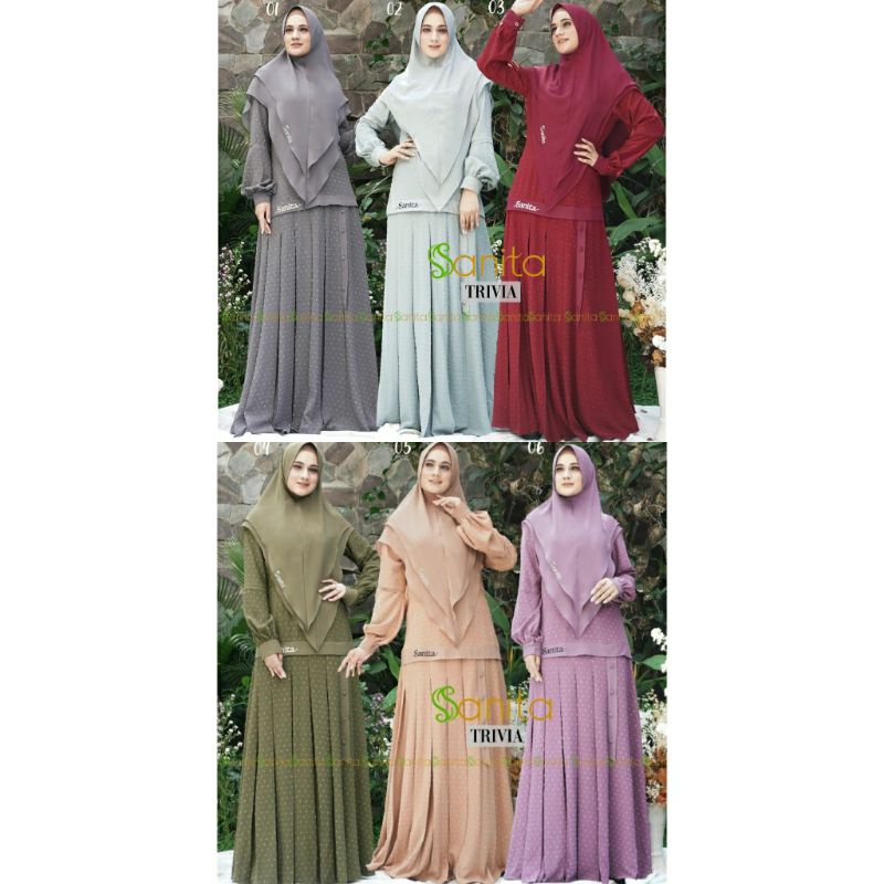 READY Trivia Syari ORIGINAL By Sanita Hijab | gamis busui | gamis ld110 | gamis pesta | gamis airflo