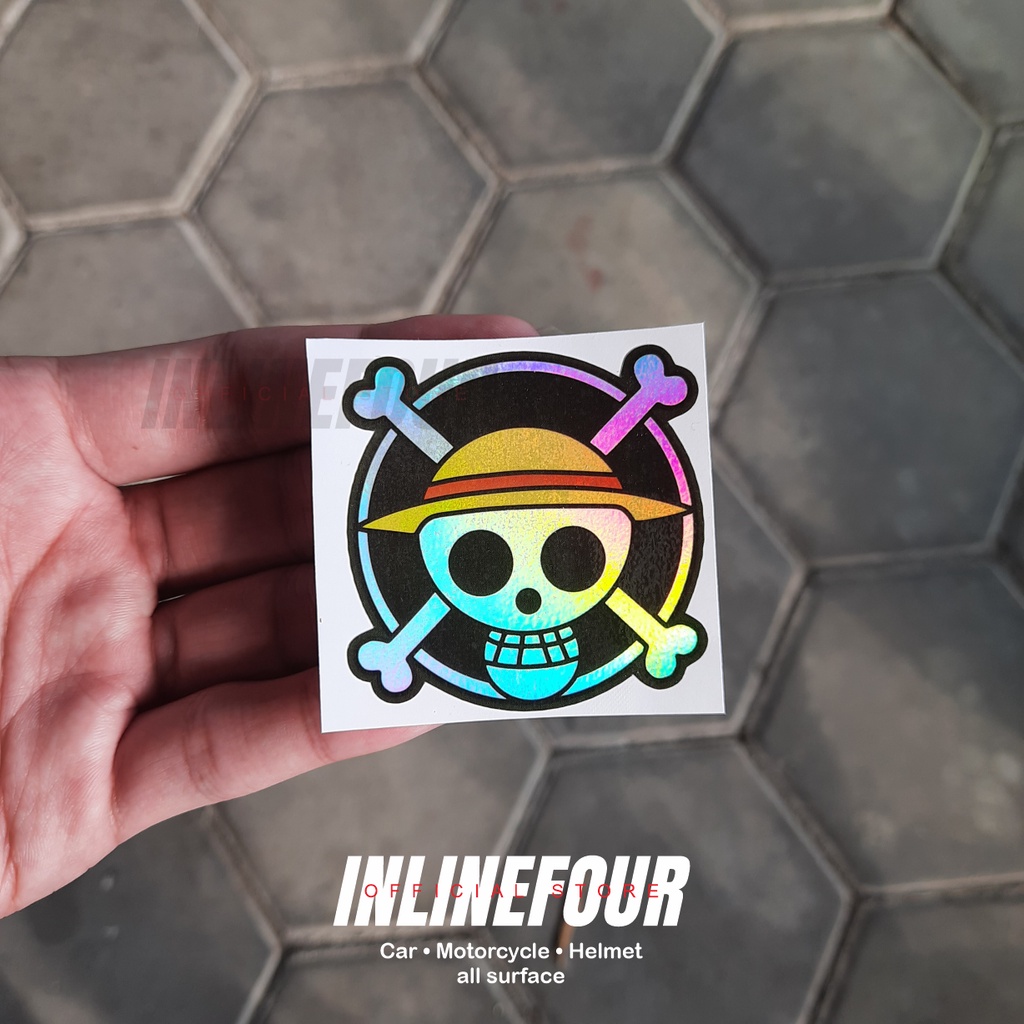

STICKER STIKER LOGO ONE PIECE - HOLOGRAM ANIME JEPANG - UNTUK LAPTOP CASE HP KOPER 5CM