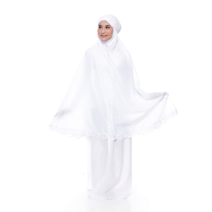 mukena katun putih polos terbaru/terlaris/sovenir n oleh2 haji