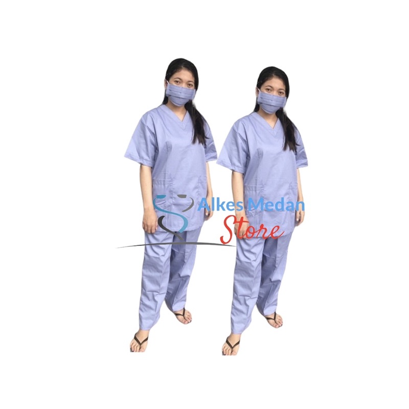 Baju OKA Lengan Pendek / Baju OK/ baju jaga / baju jaga dokter /baju dokter / baju Ok/ baju scrub medis /Seragam medis Samlab alkes