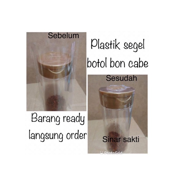 isi 50pcs segel plastik shrink botol bon cabe botol sambal plastik shrink wrap