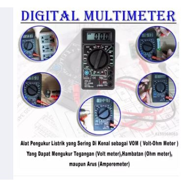 MURAH!!! Multimeter Digital Alat Pengukur Tegangan AC/DC Voltage Tester Avometer Multitester Digital DC AC + Baterai Siap Pakai