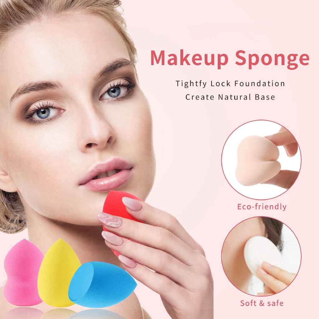 1pc Spons Puff Blender Foundation Powder Untuk Makeup Kecantikan Wanita