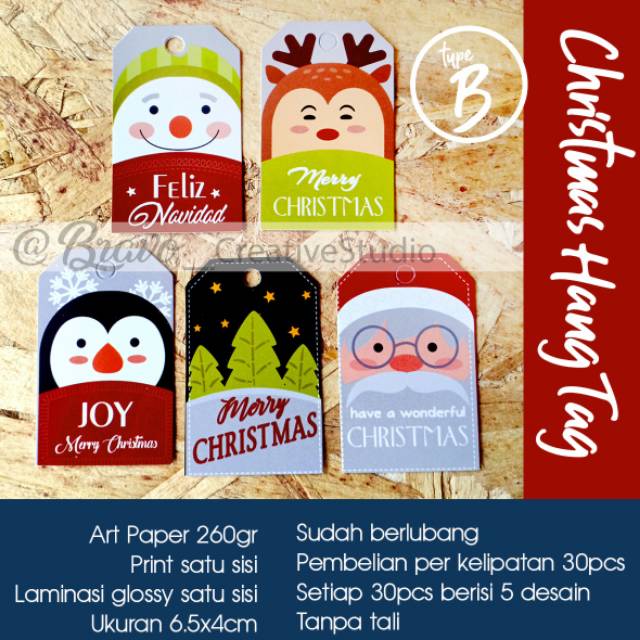 

Christmas Hang Tag Kartu Ucapan Hadiah Kado Natal parcel parsel goodie bag bingkisan sekolah minggu